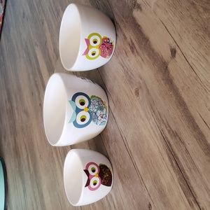 3 OWL bowls / planters